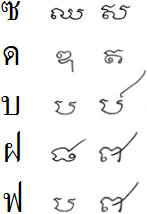 extra Khom Thai consonants